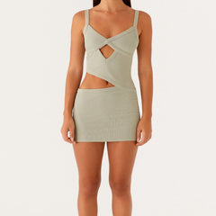 Sexy Y2K Spaghetti-Bodycon-Kleid mit Cut-outs