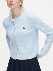 Bestickter, lässiger Strickcardigan für den Herbst