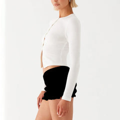 Gerippter Club-Strickcardigan mit Knopfleiste