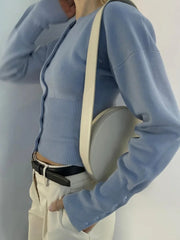 Gerippter Patchwork-Strickcardigan in schmaler Passform