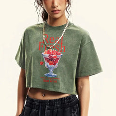 Cherry Cup Washed Slim Fit T-Shirt