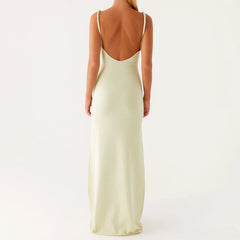 Maxikleid mit Spaghettiträgern und Cut-Outs
