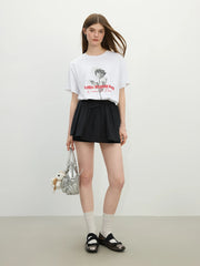 Kühlendes Tencel-T-Shirt mit Rosenmuster