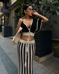 Zweiteiliges Set Shorts mit Schleifenprint und Kordelzug