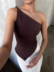 Asymmetrisches One-Shoulder-Crop-Top