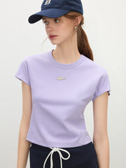 Sonnenschutz-schmal geschnittenes Cropped-T-Shirt