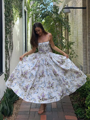 3D-Blumen-Minikleid mit offenem Rücken, rückenfrei