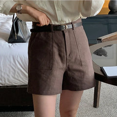 Leinentaschen Koreanische gerade Shorts