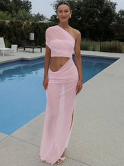 Mesh-besetztes, gerafftes Bodycon-Urlaubskleid