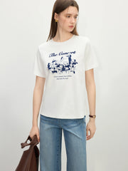 Minimalistisches, locker sitzendes T-Shirt aus reiner Baumwolle