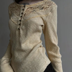 Transparentes, locker gestricktes Oberteil