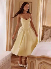 Träger-A-Linien-Party-Midikleid
