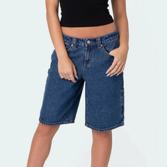 Gestreifte, lässige Boyfriend-Shorts