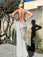 Trägerloses, sexy Maxikleid mit Hängekragen