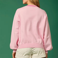 Glitzernder Pailletten-Cardigan mit V-Ausschnitt und Schleifenknopf