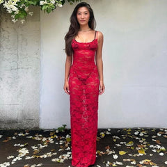Gerafftes, trägerloses, transparentes Maxikleid aus Mesh