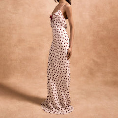 3D-Blumen-Polka-Dot-Cami-Urlaubskleid