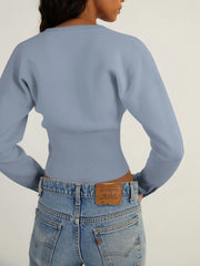 Gerippter Patchwork-Strickcardigan in schmaler Passform