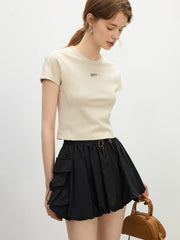 Sonnenschutz-schmal geschnittenes Cropped-T-Shirt