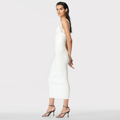Trägerloses, ärmelloses Midi-Kleid aus Mesh-Bandagen SW6568
