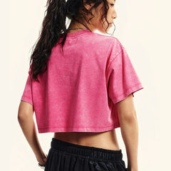 Bow Cherry Cartoon Baumwoll-Slim-T-Shirt