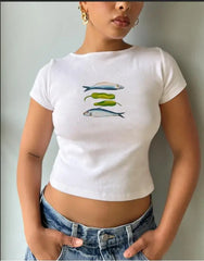 Slim-Fit-T-Shirt mit Fruchtprint