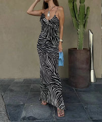 Maxikleid im Streetstyle mit Rüschen und Print