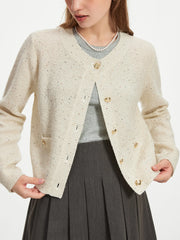 Lässige Strickjacke mit Rundhalsausschnitt für den Herbst
