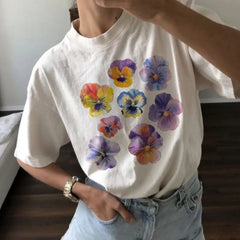 Baby-T-Shirt mit Blumenmuster und Rundhalsausschnitt