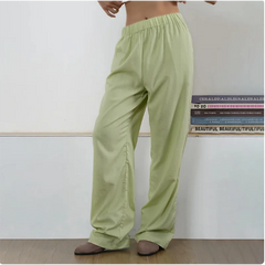 Baumwollhose mit geradem Bein und Taschen