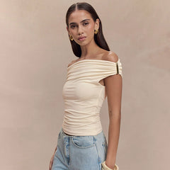 Plissiertes One-Shoulder-Stricktop