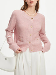 Lässige Strickjacke mit Rundhalsausschnitt für den Herbst