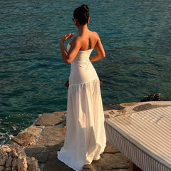 Strandurlaub trägerloses, luftiges Ballkleid