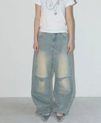 Washed Wings Baggy Denim Pant