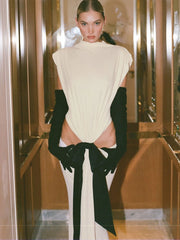 Maxikleid mit Quasten, plissiert und tailliert