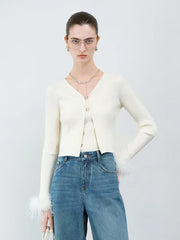 Elegante Strickjacke mit Straußenärmeln