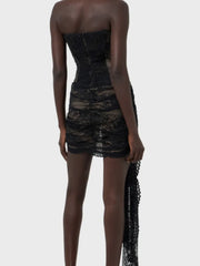 Minikleid mit Schnürkorsett, trägerlos