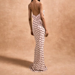 3D-Blumen-Polka-Dot-Cami-Urlaubskleid