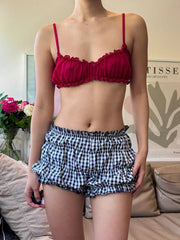Gestreifte Patchwork-Urlaubsshorts