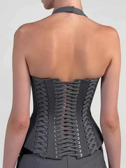 Zweiteiliges Set aus ärmellosem Top mit V-Ausschnitt und Shorts
