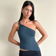 Leoparden-Stricktop mit tiefem V-Ausschnitt