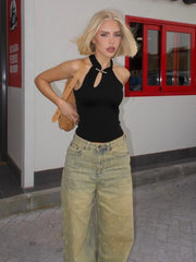 Cheongsam Buckle Hollow Crop Top