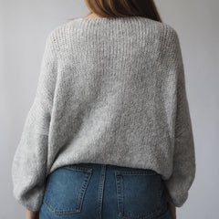 Strickjacke mit Bindeband und V-Ausschnitt, einfarbig, locker gestrickt