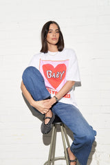 Grunge Oversized T-Shirt mit Lebensmittelgrafik