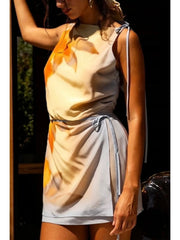 Maxikleid mit Blumenmuster und Netz-Cami-Oberteil