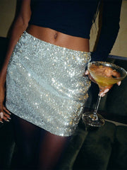 Sommerlicher Mini-Pailletten-Partyrock