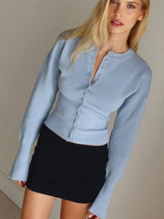 Gerippter Patchwork-Strickcardigan in schmaler Passform