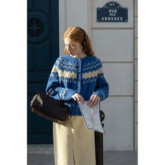 Patchwork-Strickjacke im Vintage-Stil