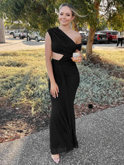 Bodycon-Kleid mit Cut-Out-Plissees und Off-Shoulder-Ausschnitt