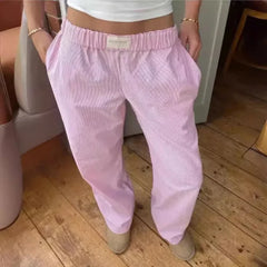 Baumwollhose mit geradem Bein und Taschen